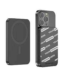 Batería externa | Aluminio reciclado y ABS | 5000 mAh | Magnético | Carga inalámbrica | Carga rápida