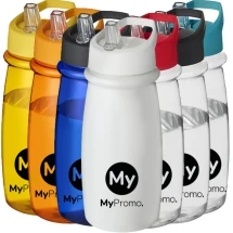 Enkelwandige sportfles | PET Kunststof | 600 ml | Gebogen vorm