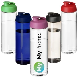 Flip lid sport bottle | PET Plastic | 850ml | Transparent