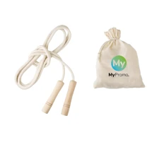 Skipping rope | Cotton and polyester | 250 cm | Wooden handle | In a pouch | Eco-friendly