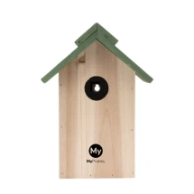 Vogelhuisje | Vurenhout | 24x18x14 cm | Afneembaar groen dak | Met ophanglus aan de achterkant