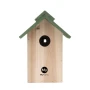 Nichoir | Bois de pin | 24x18x14 cm | Toit vert amovible | Avec boucle de suspension à l’arrière