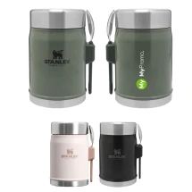 Stanley Legendary Thermos-Essensbehälter | Recycling-Edelstahl | Mit Gabel-Löffel-Kombi | 400ml | Hohe Qualität