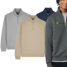 Stanley/Stella quarter-zip sweatshirt | organic cotton 300 g/m² | unisex fit | sustainable