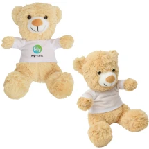 Pluche teddybeer | Polyester | 18 x 27 cm | Volkleurendruk op het T-shirt