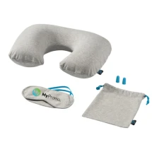 Reisset | Polyester | Met opblaasbaar nekkussen, slaapmasker en oordopjes