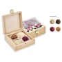 Pralines | 4 pieces | Wooden box | 94 x 94 x 37 mm | Whole milk powder
