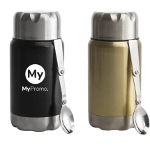 Thermosflasche | Rostfreier Stahl | 600  | Kleiner Klapplöffel im Deckel