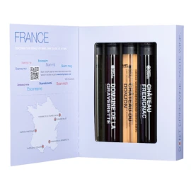 Caja de regalo Francía | Tubo de vidrio | Vino francés | 5 x 100 ml