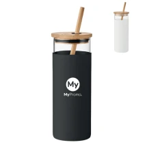 Tumbler | Glass & bamboo | 450ml | With straw