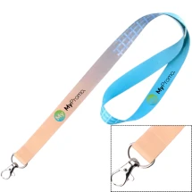 Eco lanyard | Gerecycled rPET polyester | Sublimatie bedrukking | Met haak