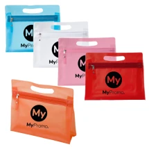 Frosted toilet bag | PVC | Integrated handle and zipper