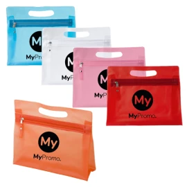 Frosted toilet bag | PVC | Integrated handle and zipper