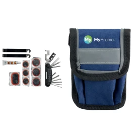 Bicycle repair kit | 15 pieces | Multitools | Pouch with reflective trim included