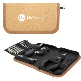 24-piece tool set | Recycled plastic & carbon steel | Cork pouch | Durable
