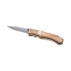 Pocket knife | Beech wood & stainless steel | With belt clip