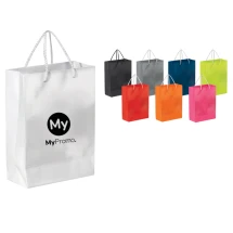 Medium formaat tas | Papier 200g/m² | 24x10x30cm | Touwhandvatten | Glanzlaminaat | Stevig | Verkrijgbaar in meerdere kleuren