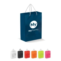 Large bag | 30x12x40cm | Paper | Rope handles | Glossy lamination | Multiple colours