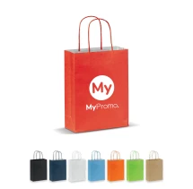 Klein tasje | Papier 120 g/m² | 18x8x24 cm | Gedraaide hengsels | Ook te gebruiken als cadeautasje | FSC-gecertificeerd