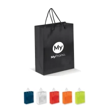 Medium formaat tas | Papier 200g/m² | 24x10x30cm | Touwhandvatten | Glanzlaminaat | Stevig | Verkrijgbaar in meerdere kleuren