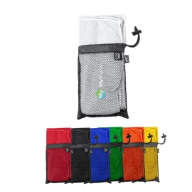 Serviette absorbante | rPET 160g/m² | 50x100 cm | Livrée dans pochette filet rPET
