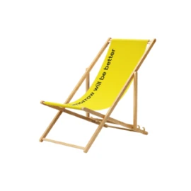 Deck chair | Polyester & beech wood | 119.5x57cm | Full-colour