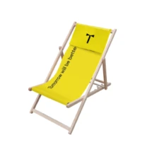 Strandstoel 3 in 1 | Polyester & beukenhout | 119.5x57cm | Zakje, kussensloop & flap