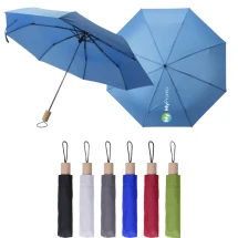 Umbrella | rPET | Oak wood handle | Incl. pouch