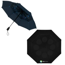 Impliva folding umbrella | Fiberglass frame & rPET | Ø100cm | Automatic | Windproof