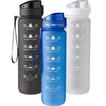 Water bottle | rPET | 1L | With hydration markers & wristband
