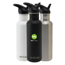Klean Kanteen water bottle | Recycled stainless steel | 800 ml | Flip seal cap | With straw | Sustainable