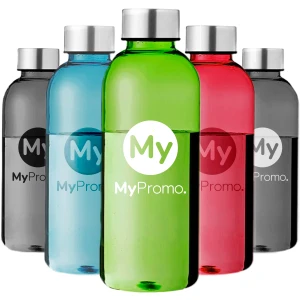 Water bottle | Tritan | 600ml | Transparent | BPA-free | Stainless steel twist-on lid