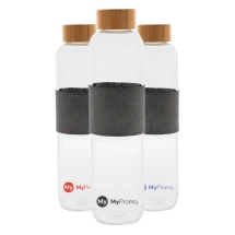 Large drinking bottle with bamboo lid | Borosilicate glass | 750 ml