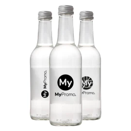 Bottiglia piccola di acqua minerale | Vetro | 330 ml | Stampa full colour