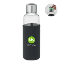 Waterfles | Glas & staal | 500ml | Hydratatie herinnering