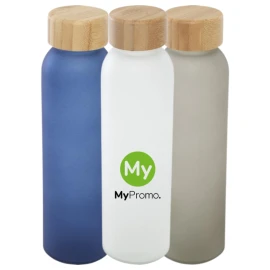 Water bottle | Borosilicate glass and bamboo | 500ml | Frosted finish