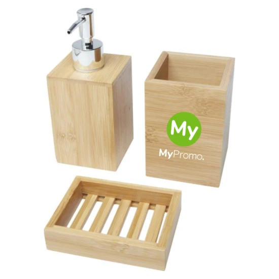 3 piece bathroom set | Zinc alloy | Bamboo wood | Durable | natural