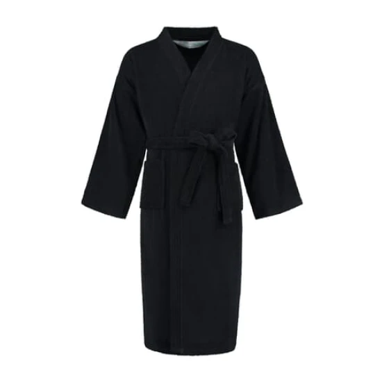 Bathrobe | Cotton 380 g/m² | Kimono-style | L/XL | Good quality | Black L/XL