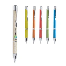 Natuur balpen | Tarwestro en ABS kunststof | Verschillende kleuren