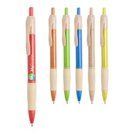 Ballpoint pen | Wheat straw and ABS plastic |  Blue ink refill