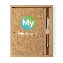 B5 Notizbuch-Set | 80 leere Seiten | Korkeinband | Weizenstroh