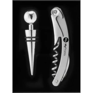 Set vino 2 pezzi | Acciaio inox | Incl. tappo | Economico
