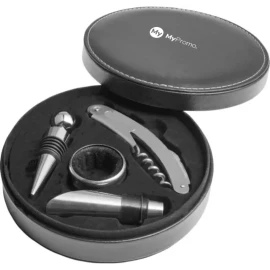 4-pieces wine set | Stainless steel | Round shaped gift box