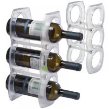 Wijnrek | Plastic | 17 x 15,2 x 35,5 cm | Voor drie flessen | Comfortabel formaat