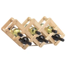 Weinregal | Holz | 14x12x41 cm | Hält 6 Weinflaschen | Trageschlaufe | FSC-zertifiziert