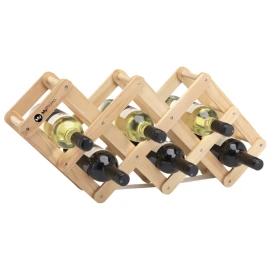 Weinregal | Holz | 14x12x41 cm | Hält 6 Weinflaschen | Trageschlaufe | FSC-zertifiziert
