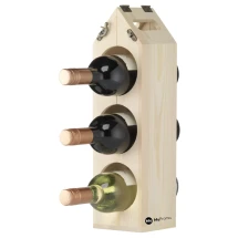 Wine rack | Pine wood | 11 x 11,5 x 40 cm | Transformed from carrier into wine rack | Store 3 - 12 bottles