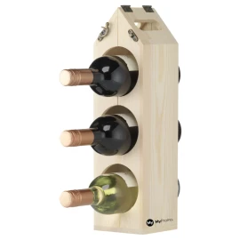 Weinregal | Kiefernholz | 11 x 11,5 x 40 cm | Vom Flaschenträger zum Weinregal umwandelbar | Platz für 3 bis 12 Flaschen