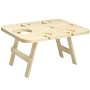 Wijntafel | Dennenhout | 35x29,5x3,5 cm | Opvouwbaar | 4 uitsparingen om wijnglazen op te hangen | Flessenhouder
