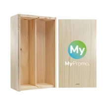 Wine box | Wood | 340x192x95mm | Sliding lid | Thick-walled | Double